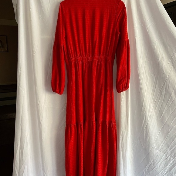 Anthropologie Amadi Alisha Tiered Red Maxi Dress Size Small - Picture 6 of 8